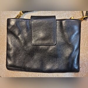 Black Leather Fossil Crossbody Bag